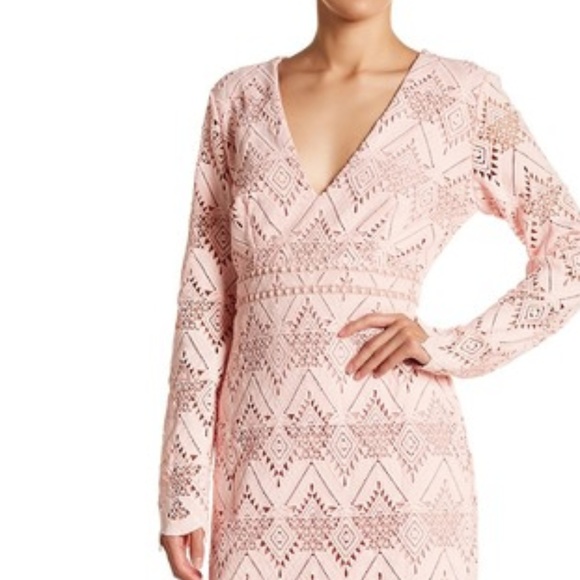 NWT $289 Stylestalker Pink Lace Elora Midi Dress S - Picture 8 of 8